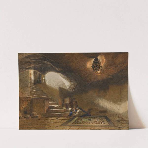The cave beneath the Holy rock, Jerusalem (1859) by Carl Haag