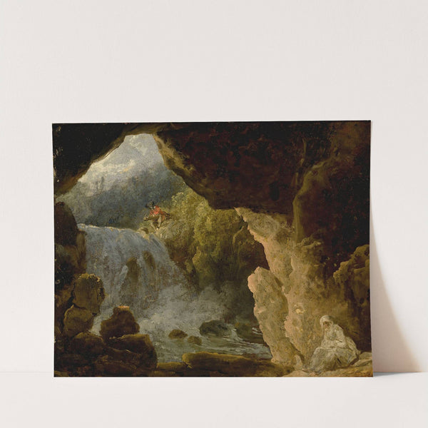 The Cave Of Neptune At Tivoli (18th Century) by French School