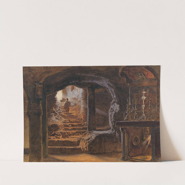 The Chapel Of The Milk Grotto In Bethlehem by Carl Friedrich Heinrich Werner