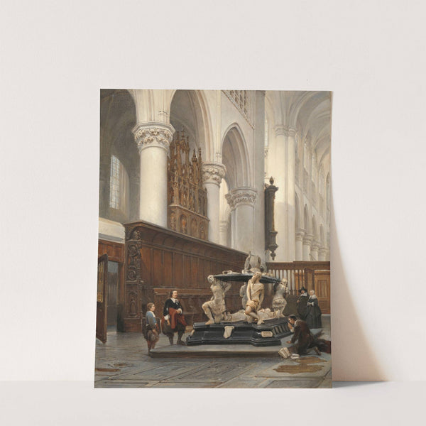 The Choir of the O.L.-Vrouwekerk in Breda with the Tomb of Engelbert II of Nassau by Johannes Bosboom