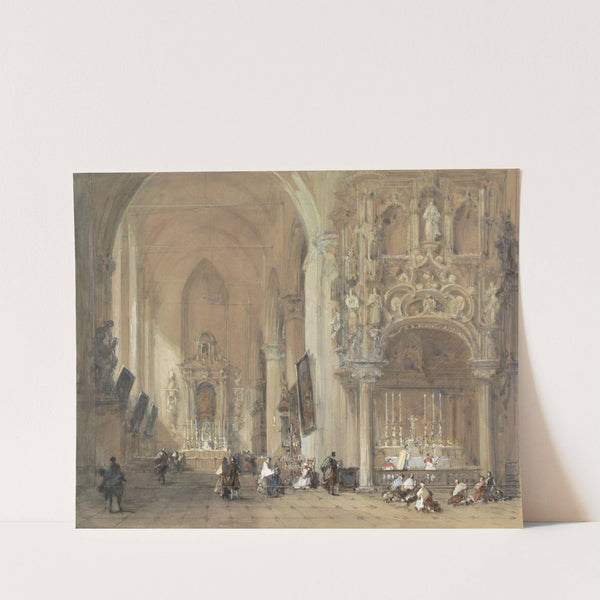 The Church at Dixmude, West Flanders (ca. 1863) by David Roberts