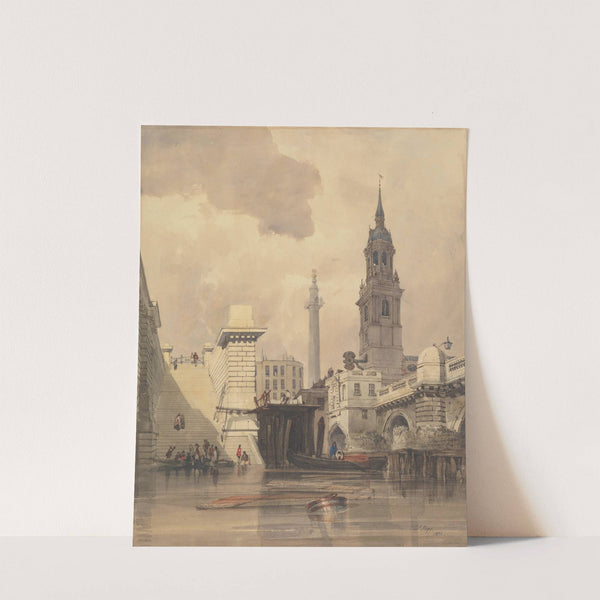 The Church of St. Magnus the Martyr, London Bridge, with the Monument in the Background by Thomas Shotter Boys