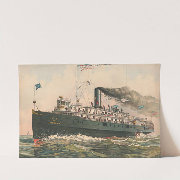 The City of Buffalo steam side wheeler (1896) by Calvert Litho. Co