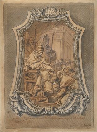The Clergy of Rome Paying Homage to St. Gregory after His Investiture