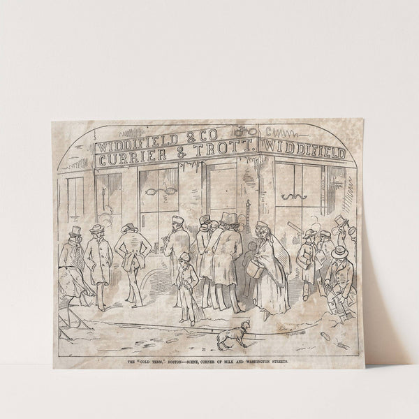 The ‘Cold Term,’ Boston – Scene, Corner Milk and Washington Streets (1858) by Winslow Homer