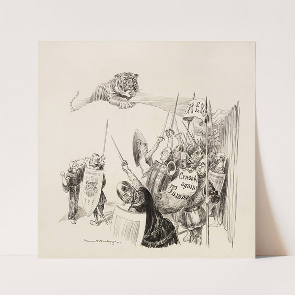 The Committee of Five and citizens are depicted as knights on a crusade against Tammany (1901) by William Henry Walker