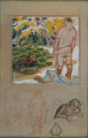 The Complete Kalevala, sketch. Väinämöinen.