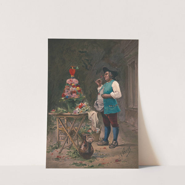 The contented gardener (1877) by Louis Prang & Co.