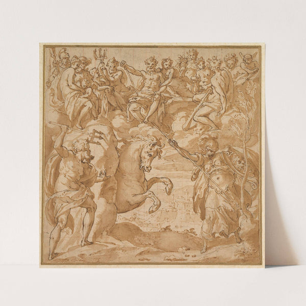 The Contest Between Athena and Poseidon for the Possession of Athens by Cesare Nebbia