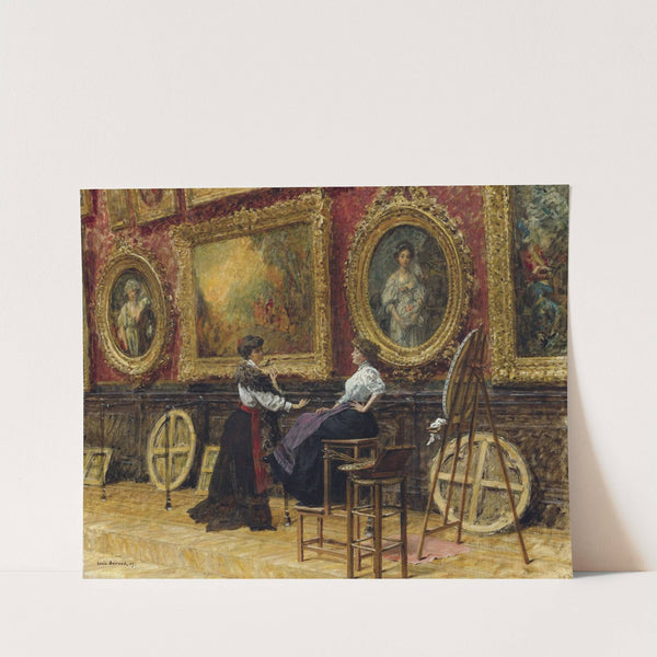 The Copyists In The Musée Du Louvre by Louis Béroud