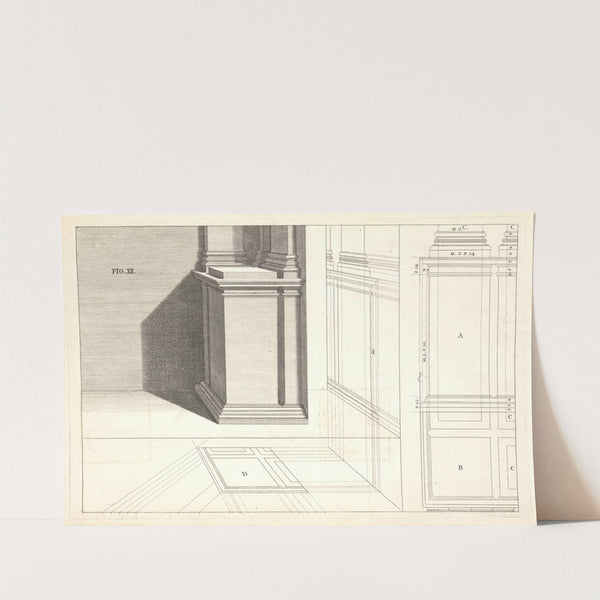 The Corinthian pedestal, with its pilasters, in perspectives. by Andrea Pozzo