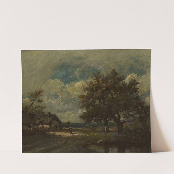 The Cottage by the Roadside, Stormy Sky (c. 1860) by Jules Dupré