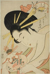 The Courtesan Hanahito of the Ogiya and attendants Sakura and Momiji, from the series ‘Beauties of the Five Festivals (Bijin gosekku)’