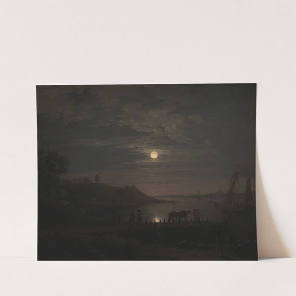 The Crossing over the Little Belt at Snoghøj. Moonrise by Jens Juel