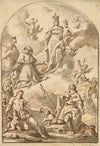 The Crowned Madonna and Child in Glory, with Saints Sebastian, Roch, Jerome, and John Nepomuk