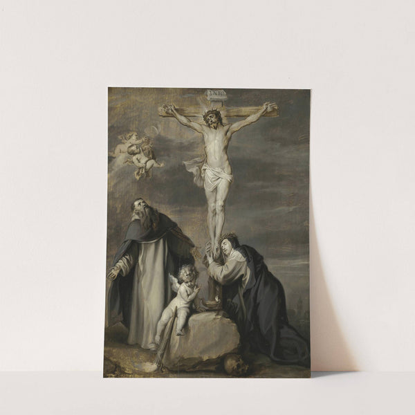 The Crucified Christ Adored By Saints Dominic And Catherine Of Siena by Anthony van Dyck