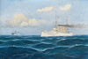 The cruiser ‘Nürnberg’ gives the order to stop to a merchant ship by flag signals