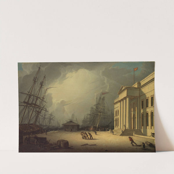 The Custom House at Greenock, Scotland by Robert Salmon