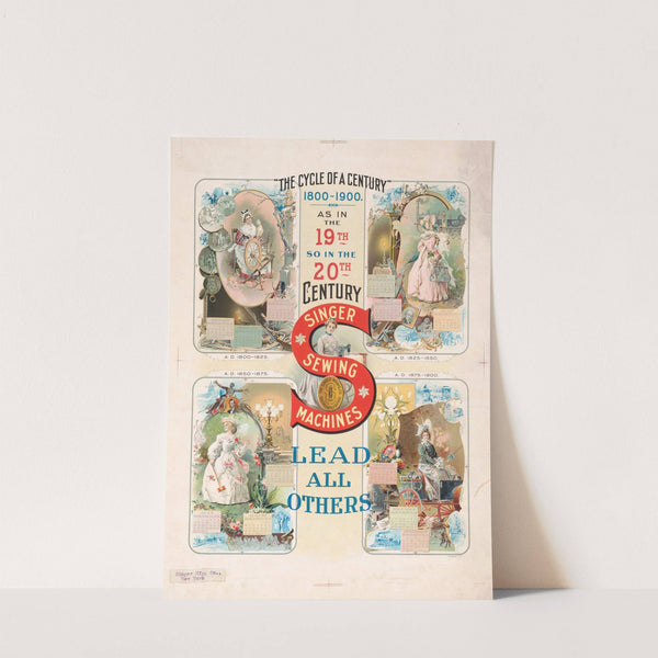 The cycle of a century 1800-1900. Singer sewing machines lead all others by A. Hoen & Co.