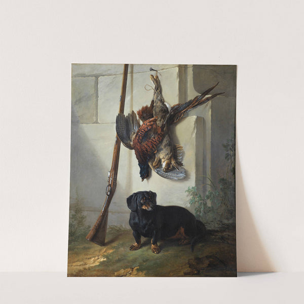 The Dachshound Pehr with Dead Game and Rifle by Jean-Baptiste Oudry