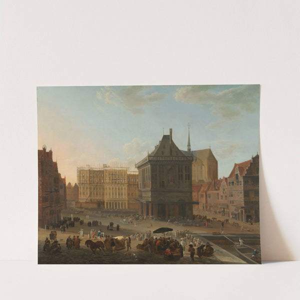The Dam in Amsterdam with the new Town Hall under Construction by Jacob van der Ulft