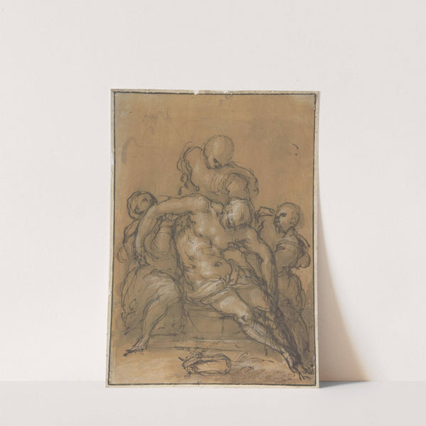 The Dead Christ Supported by Three Figures by Giovanni Battista Naldini