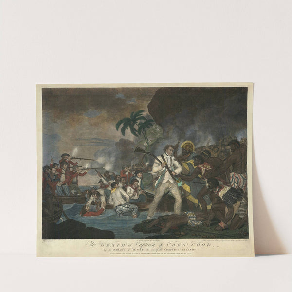 The Death of Captain James Cook, by the Indians of O.Why.ee one of the Sandwich-Islands (1784) by George Carter