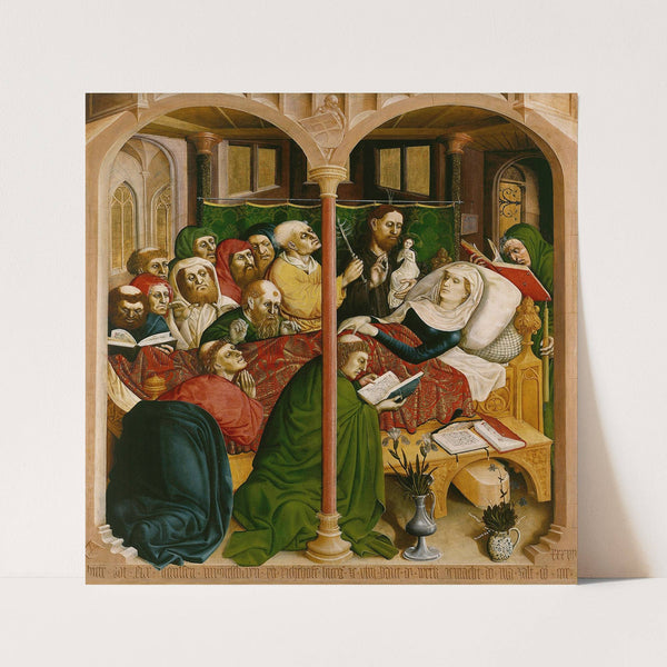 The death of Mary; The Wings of the Wurzach Altar, right panel (1437) by Hans Multscher