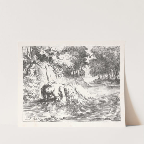 The death of Ophelia (Act IV, scene vii) (1864) by Eugène Delacroix