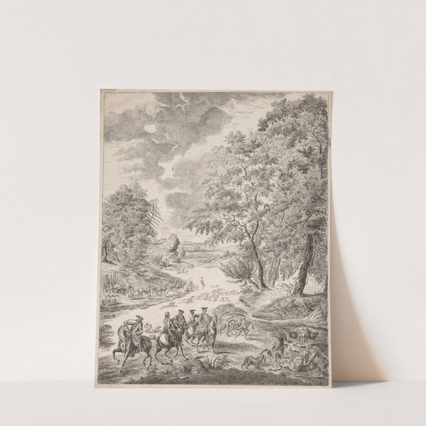 The Deer Hunt (c. 1752–1807) by Augustin de Saint-Aubin