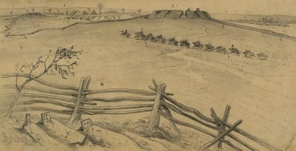 The defenses of Centreville, forts, breastworks, etc., from a point south of the Warrenton turnpike