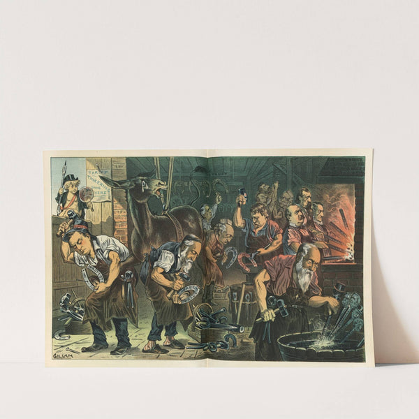 The Democratic smithy - odd shoes for the mule by Bernhard Gillam