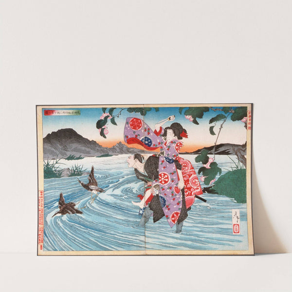 The Demon Omatsu Kills Shirōsaburō in the Ford by Tsukioka Yoshitoshi