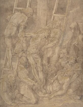 The Descent from the Cross with Saint Francis and Another Friar