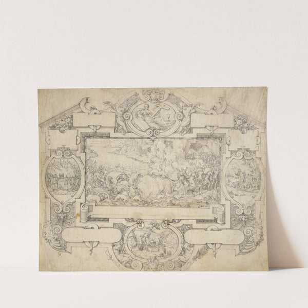 The Destruction of Pharoah's Army and Other Scenes within a Cartouche by Etienne Delaune