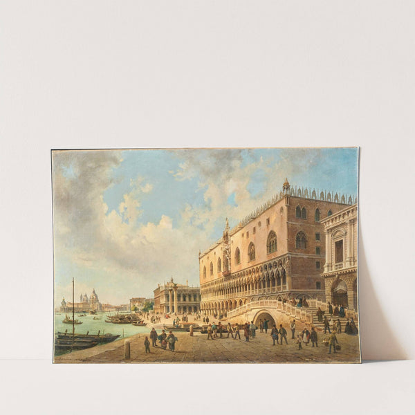 The Doge’s Palace, the Piazzetta and the Biblioteca in Venice, with Santa Maria della Salute beyond by Luigi Querena