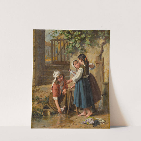 The Doll's Bathing Day by Pierre Jean Edmond Castan