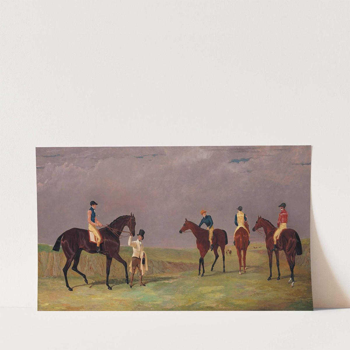 The Doncaster Cup of 1825, with Mr. Whittaker’s Lottery, Mr. Craven’s Longwaist, Mr. Lambton’s Cedric, and Mr. Farquaharson’s Figaro (1827) by John Frederick Herring Snr.