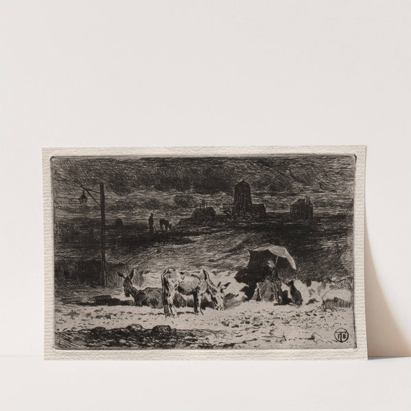 The Donkeys at the Hill of the Cailles (c. 1875) by Félix Hilaire Buhot