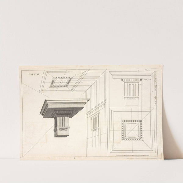 The Dorick entablature in perspective by Andrea Pozzo