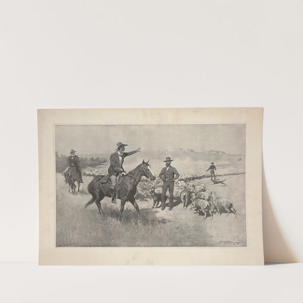 The Drought in the Southwest Cattlemen Warning Sheep-herders Away from their Water (1900) by Frederic Remington