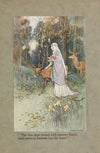 ‘The dun deer wooed with manner bland, And cowered beneath her lily hand.’