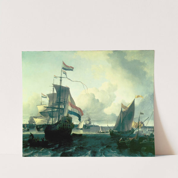 The Dutch Man-of-War ‘De Gouden Leeuw’ on the River Y near Amsterdam (1674) by Ludolf Backhuysen