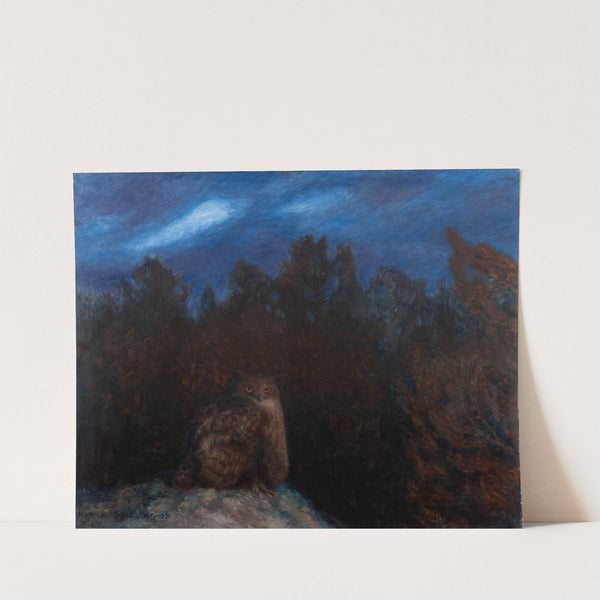 The Eagle Owl Deep in the Forest (1895) by Bruno Liljefors