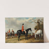 The Earl Granville, Master of the Royal Buckhounds (1847-1849), with the Earl of Chesterfield, Master (1834-1836), and hunt servants at a meet by William Barraud