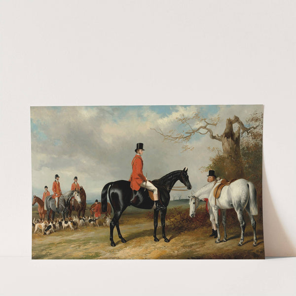 The Earl Granville, Master of the Royal Buckhounds (1847-1849), with the Earl of Chesterfield, Master (1834-1836), and hunt servants at a meet by William Barraud