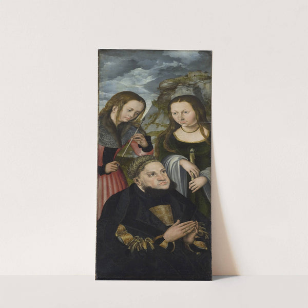The Elector Frederic the Wise of Saxony (1463-1525) with the Saints Ursula (left) and Genevieve (right) (1510 – 1512) by Lucas Cranach the Elder