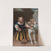The Elector of Saxony's Italian Dwarf, Giachomo Favorchi with Princess Magdalene Sibylle's Dog, Raro by Abraham Wuchters