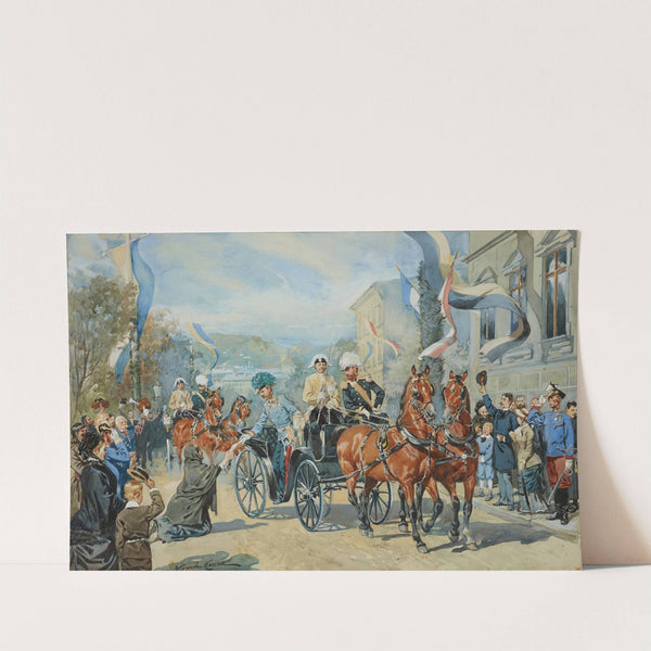 The Emperor Accepting the Petition During His Ride in a Cart Through the City (1881) by Wojciech Kossak