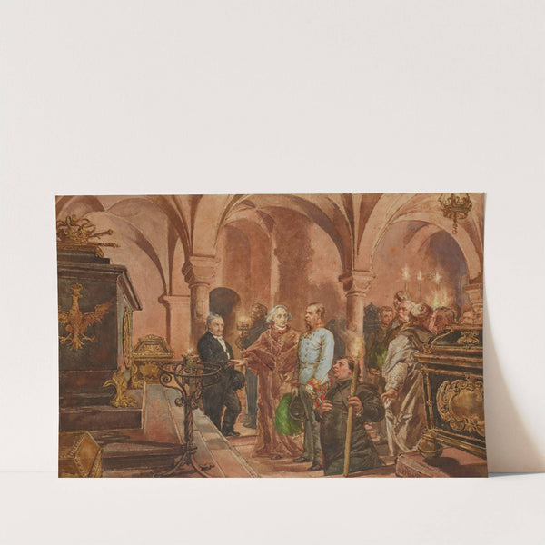 The Emperor in Front of the Sarcophagus of John III Sobieski in Saint Leonard's Crypt under the Wawel Cathedral by Jan Matejko